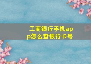 工商银行手机app怎么查银行卡号