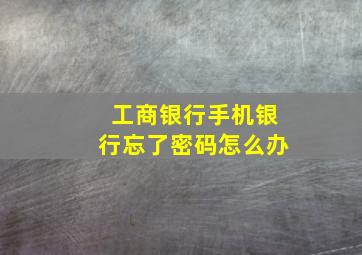 工商银行手机银行忘了密码怎么办