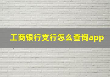 工商银行支行怎么查询app