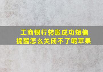 工商银行转账成功短信提醒怎么关闭不了呢苹果