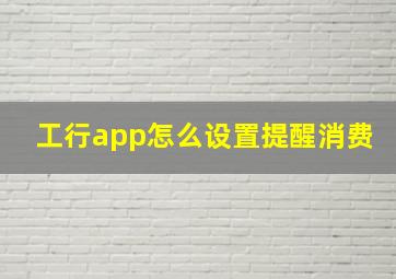 工行app怎么设置提醒消费