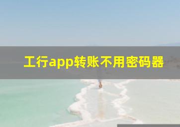 工行app转账不用密码器