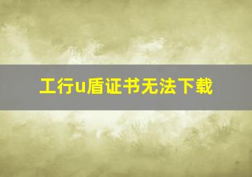 工行u盾证书无法下载