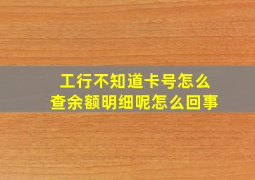 工行不知道卡号怎么查余额明细呢怎么回事