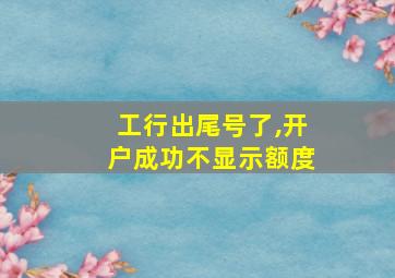 工行出尾号了,开户成功不显示额度