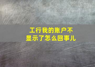 工行我的账户不显示了怎么回事儿