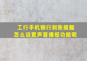 工行手机银行到账提醒怎么设置声音播报功能呢