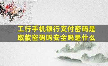 工行手机银行支付密码是取款密码吗安全吗是什么