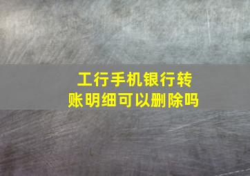 工行手机银行转账明细可以删除吗