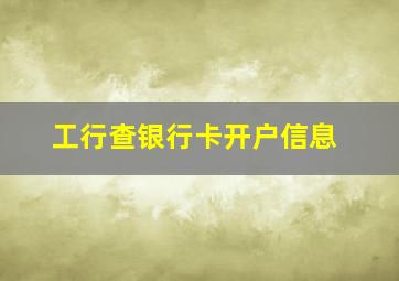 工行查银行卡开户信息