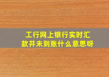 工行网上银行实时汇款并未到账什么意思呀