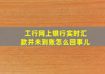 工行网上银行实时汇款并未到账怎么回事儿