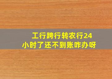 工行跨行转农行24小时了还不到账咋办呀