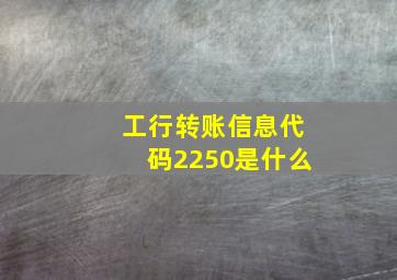 工行转账信息代码2250是什么