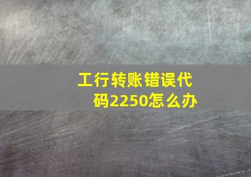 工行转账错误代码2250怎么办