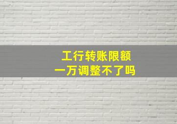 工行转账限额一万调整不了吗