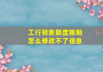 工行转账额度限制怎么修改不了信息