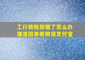 工行转钱转错了怎么办理退回来呢微信支付宝