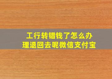 工行转错钱了怎么办理退回去呢微信支付宝