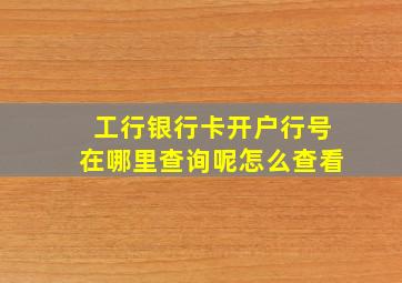 工行银行卡开户行号在哪里查询呢怎么查看