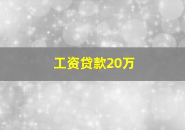 工资贷款20万