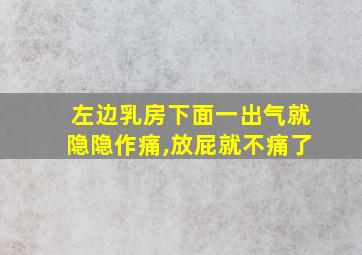 左边乳房下面一出气就隐隐作痛,放屁就不痛了