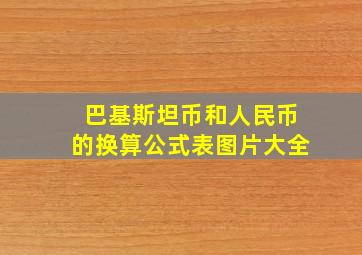 巴基斯坦币和人民币的换算公式表图片大全