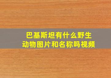 巴基斯坦有什么野生动物图片和名称吗视频