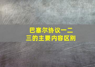 巴塞尔协议一二三的主要内容区别