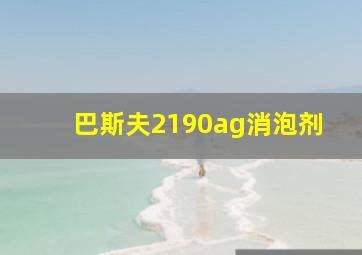 巴斯夫2190ag消泡剂