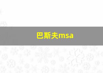 巴斯夫msa