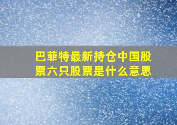 巴菲特最新持仓中国股票六只股票是什么意思