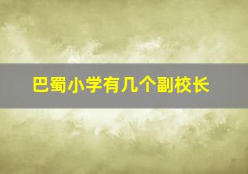 巴蜀小学有几个副校长