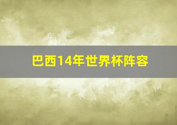 巴西14年世界杯阵容