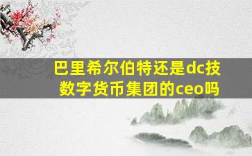 巴里希尔伯特还是dc技数字货币集团的ceo吗