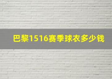 巴黎1516赛季球衣多少钱