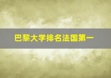 巴黎大学排名法国第一