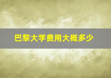 巴黎大学费用大概多少