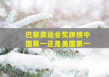 巴黎奥运会奖牌榜中国第一还是美国第一