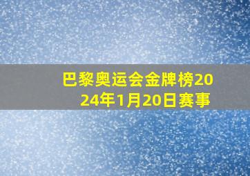 巴黎奥运会金牌榜2024年1月20日赛事