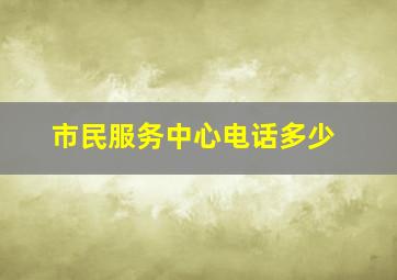 市民服务中心电话多少