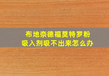 布地奈德福莫特罗粉吸入剂吸不出来怎么办