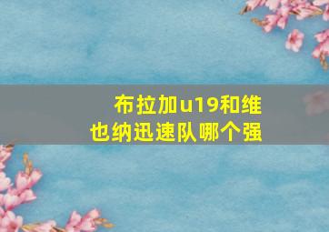 布拉加u19和维也纳迅速队哪个强