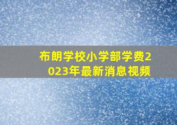 布朗学校小学部学费2023年最新消息视频