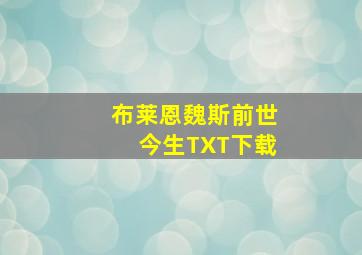 布莱恩魏斯前世今生TXT下载