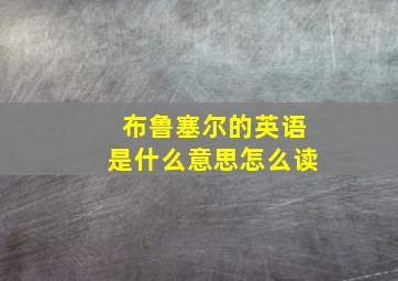 布鲁塞尔的英语是什么意思怎么读