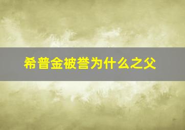 希普金被誉为什么之父