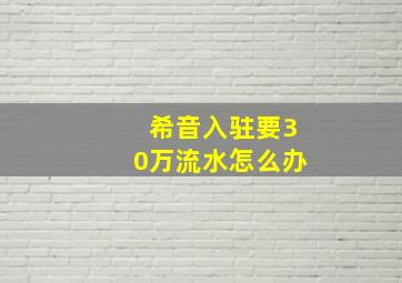 希音入驻要30万流水怎么办