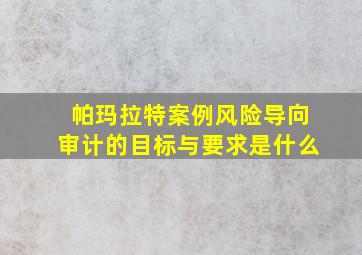 帕玛拉特案例风险导向审计的目标与要求是什么