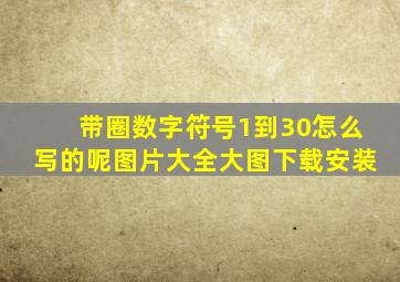 带圈数字符号1到30怎么写的呢图片大全大图下载安装